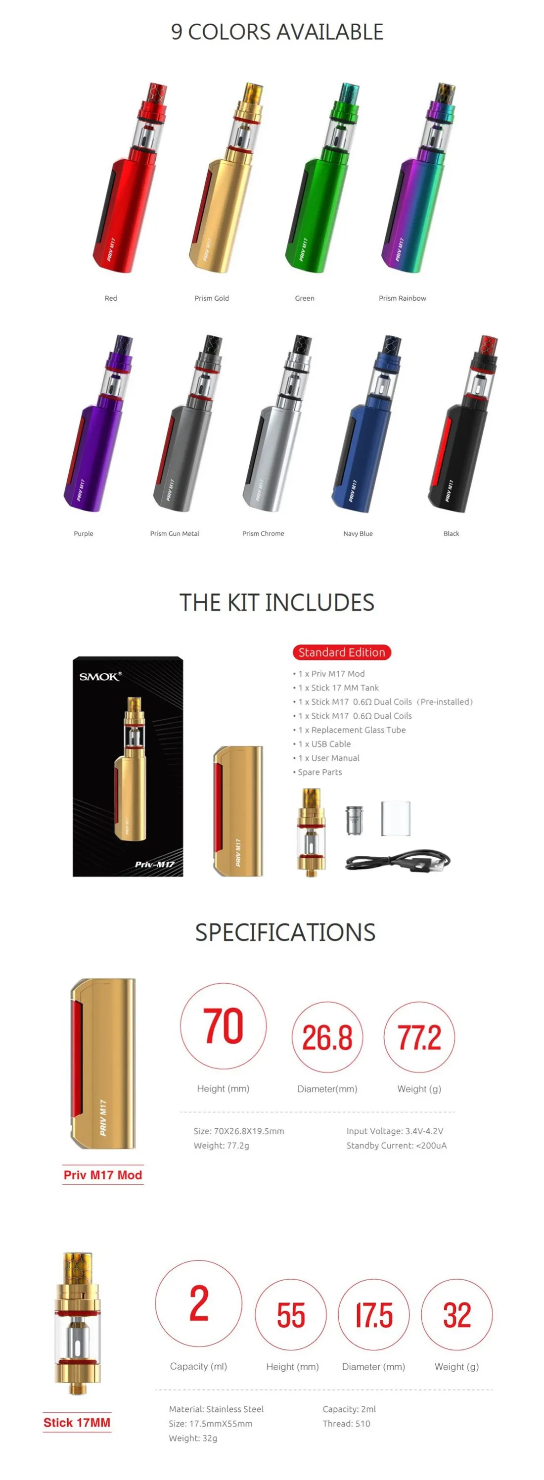 SMOK Priv M17 Starter Kit
